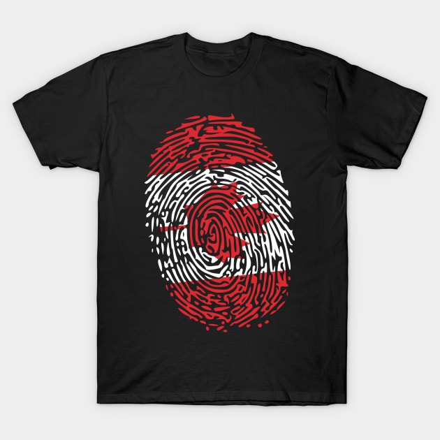 Fingerprint Canada Flag T-Shirt by remixer2020